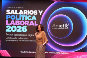 El salario medio del sector tecnológico digital alcanza los 47.300 euros, un 3,1% más que el año anterior, de acuerdo con el Estudio sobre Salarios y Política Laboral en el Sector Tecnológico Digital de AMETIC 6 ND Presentacion estudio salarios 2